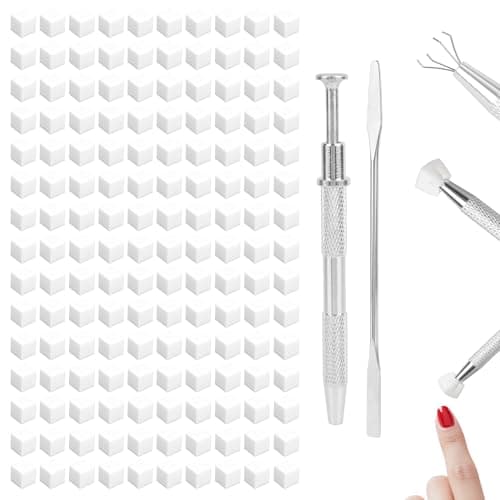 150pcs Soft Nail Sponges for Ombre, with 1 Grabbing Pen & 1 Mixing Spoon Manicure Nail Art Tools and Accessories Supplies for Home DIY & Salon Use