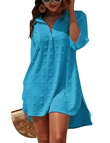 Blooming Jelly Womens Swimsuit Coverups White Chiffon Bathing Suit Cover Up