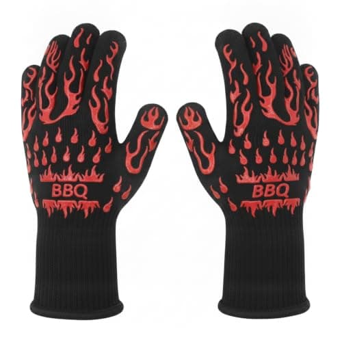 BBQ Gloves Heat Resistant Cooking Grill Gloves for Outdoor Grilling, Smoker