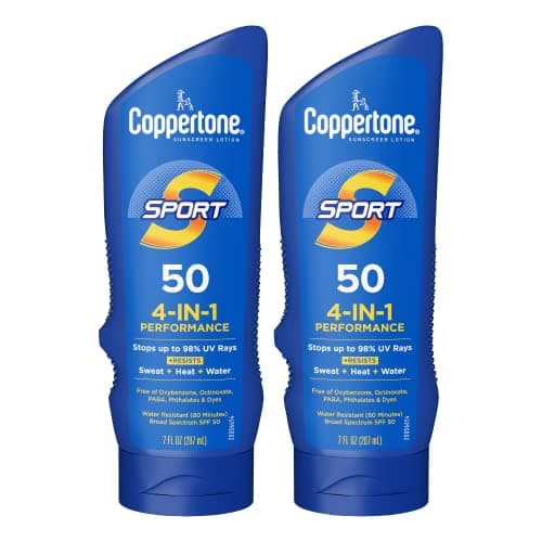 Coppertone SPORT Sunscreen Lotion SPF 50, Value Pack, 2 x 7 FL OZ