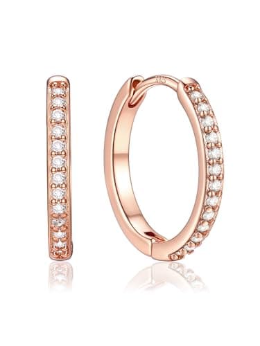 PROSTEEL Rose Gold Huggie Hoop Earrings For Women/925 Sterling Silver Post