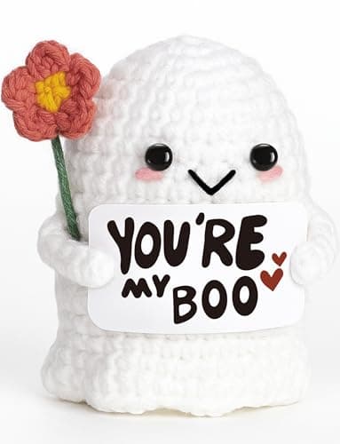 You're My Boo Crochet Ghost - Anniversary Love Birthday Gifts for Women Men Her Him Boyfriend Girlfriend, Fathers Day Card for Husband from Wife - Holiday Stuffers for Halloween Valentine Christmas