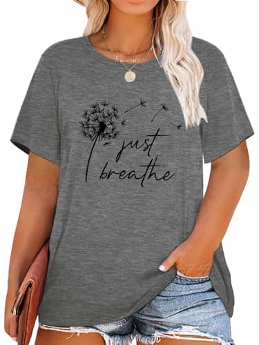 Plus Size Graphic Tees for Women Short Sleeve Loose Fit T-Shirt