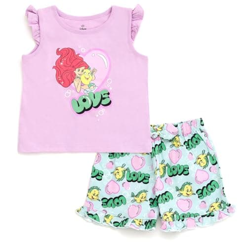 Disney Princess Toddler Girls Tank Top and Shorts Outfit Set 3T