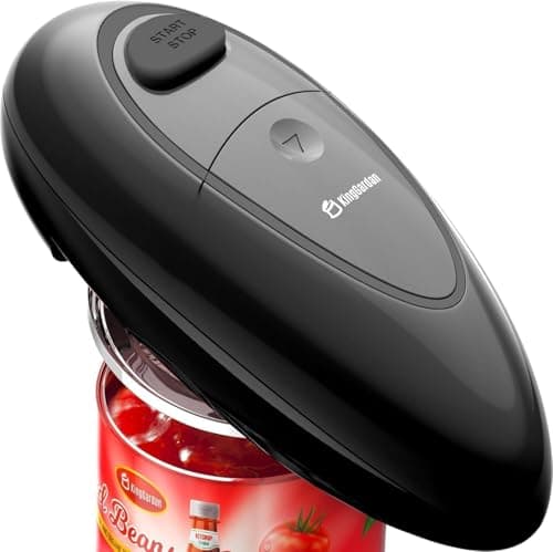 Electric Can Opener, Automatic Hands-Free One Touch, Smooth Edge Safety Cut, Battery Operated, Easy Open for Seniors, Arthritis Friendly, Compact Kitchen Tool Fits Most Can Sizes (Black)