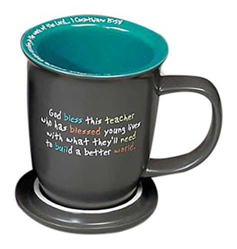 Abbey Gift Teacher Ceramic Mug & Coaster Set Mug, 2 Piece, Gray