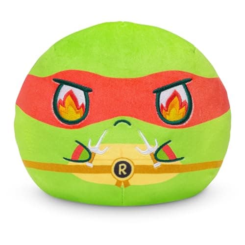 TeeTurtle Reversible Teenage Mutant Ninja Turtles Rapahel 6-Inch Two-Sided Flip Plush Toy with Embroidered Details - Cute Mini Collectible Plush for Kids, Teens, and Adults