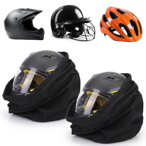 Skrfren Helmet Bags 2 Pack Motorcycle Helmets Protection Storage Bag with Drawstring Large Capacity Helmet Cover for Motorcycles, Skiing, Cycling, Travel (Black)