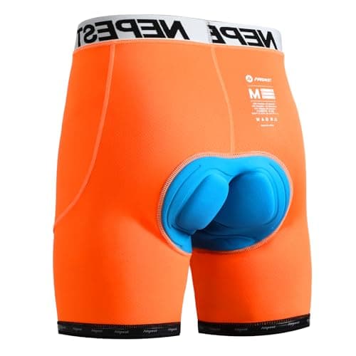 Nepest Men's Cycling Underwear 4D Padded Bike Shorts Orange, L