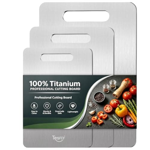 3 Pack Titanium Cutting Board-100% Pure Titanium Cutting Boards For Kitche,Easy to clean,Double-sided food-grade Cutting Board For Cutting Meats, Fruits And Vegetables(M+L+XL)