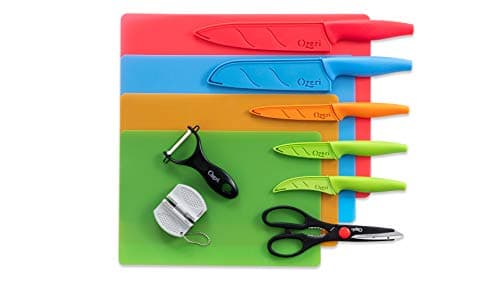 Ozeri Elite Chef 17-Piece Stainless Steel Knife & Cutting Mat Set, in Color