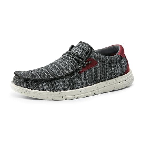Bruno Marc Men's Casual Slip-on Loafers Stretch Shoes,Size 6.5,Black/Red,BLS211
