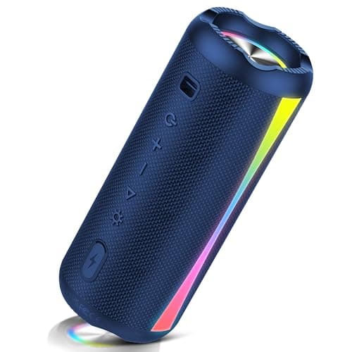 dotn Portable Bluetooth Speaker with 20W Loud Stereo Sound, Bluetooth 5.4 Speaker Wireless with 4 RGB Lights, TWS Pairing, 3 EQ Modes, Built-in Mic