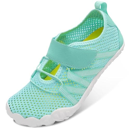 LeIsfIt Women's Water Shoes Quick-Dry Swim Shoes Breathable Barefoot Aqua Socks for Beach Swim River Pool Lake Hiking Surfing Green Size 10