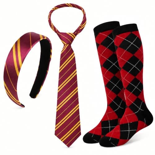 Vermeyen Halloween Costume Accessory, 3 PCS-Wizard Headband/Tie/Socks