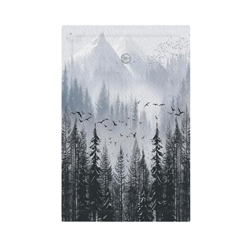Tewujay Light Switch Cover Plate Misty Forest Nature Tree Mountain Woodland Wall Plate Cover 1 Gang Blank No Device Decorative Outlet Covers Electrical Switchplate for Bathroom Bedroom Decor