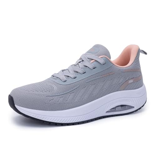 IIV Womens Wide Walking Shoes Arch Support Plantar Fasciitis Sneakers Women Orthotic Tennis Shoes GrayPink 8.5 Wide Grey