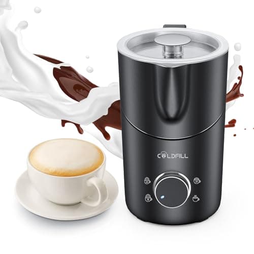 COLDFILL 8-in-1 Milk Frother, 21.16oz Detachable Stainless Steel Milk Frother and Steamer, Electric Hot & Cold Foam Maker, Ergonomic Grip Frother for Coffee, Latte, Cappuccino, Dishwasher Safe