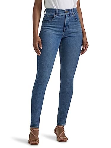 Lee Women's Ultra Lux Comfort with Flex Motion Skinny Leg Jean with Ever Fit Blue Format 14 Long