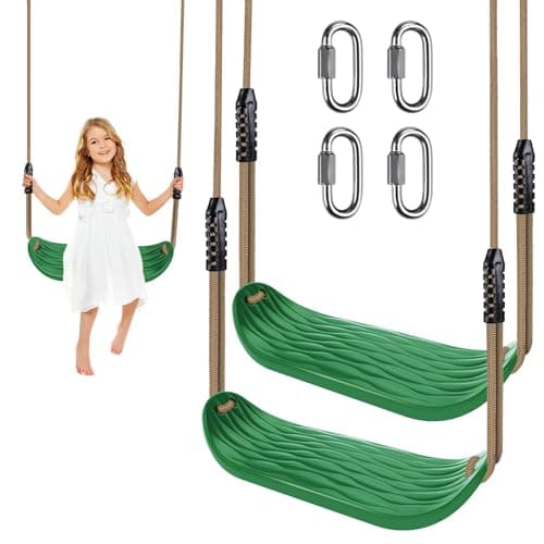 BeneLabel 2 Packs Green Heavy Duty Swing Seat with Anti-Slip Seats for Kids