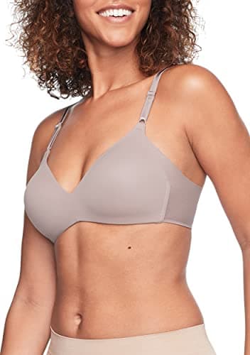 Warner's Womens No Side Effects Underarm-Smoothing Comfort Wireless Lightly Lined 1056 T-Shirt Bra, Mink, 38C US