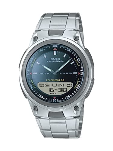 Casio AW80 Series | Men’s Analog-Digital Watch | Silver | 50M Water Resistance | Multi Alarms | 100 SEC Stopwatch | Countdown Timer | World Map for World Time | LED Light | LC Display | 10 Yr Battery