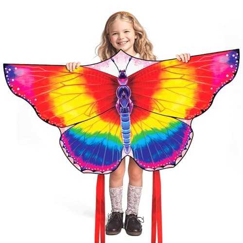 FejoHify Butterfly Kite Kids Adults Easy to Fly Assemble Ages 4-8 8-12 Single line String Handle 210t Ripstop Nylon Fabric Beach Park Outdoor Activities (Watercolor)
