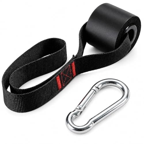 Door Anchor for Resistance Bands, 2.2 in Heavy Duty Foam Ball Head, Neoprene Padded Strap with Carabiner for Home Workout, Stretching, Strength Training and Physical Therapy (red)