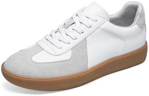 Jousen Mens Casual Dress Shoes Fashion Sneakers for Men Non-Slip (AMY5151 White 12)