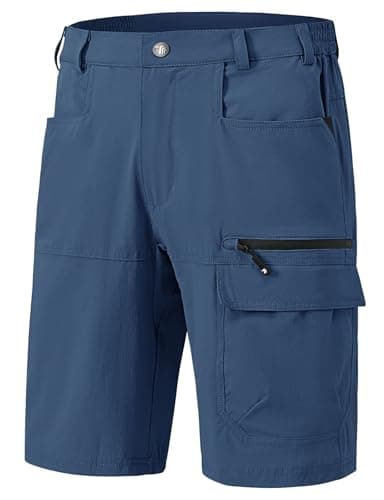 Rdruko Men's Hiking Shorts 9" Quick Dry Outdoor Shorts Denim Blue 30