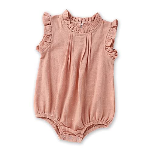 HOOLCHEAN Baby Girl Cotton Ruffle Sleeveless Bodysuit (Pink, 66: 6-9M)