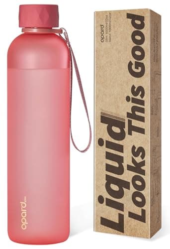Opard Slim Pro Water Bottle 32oz, Plastic Water Bottle BPA-Free, Facetted Rubberized Grip-Texture Monocap, Leakproof Screw Top, Flamingo Pink Reusable for Travel School Sport Gym Hiking