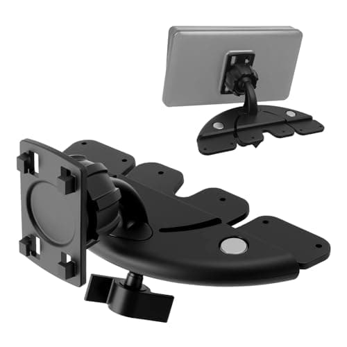 EWOJUYE 2026 Upgraded CD Slot Mount for CarPlay Screen,360° Rotatable CD Mount for CarPlay Screen,GPS Display,Car Screens,Anti-Vibration CarPlays CDs Mounts for 7"-10.5" Display