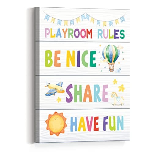 JANLAN Play Room Wall Art,Kids Playroom Wall Decor