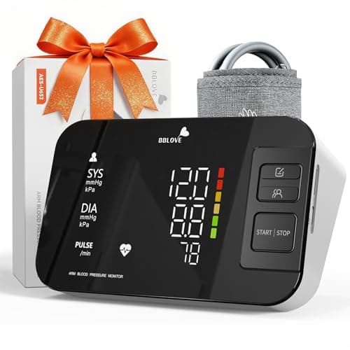 BBLOVE Blood Pressure Monitor for Home Use FSA&HSA Eligible, Medical-Grade Accuracy,One-Touch Automatic Measurement with Large LED Three-Color Warning for 2 User, Birthday Gifts for Family and Friend
