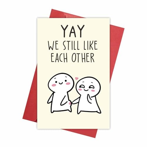 REENYOUNG Funny Anniversary Card for Couples, Yay We Still Like Each Other