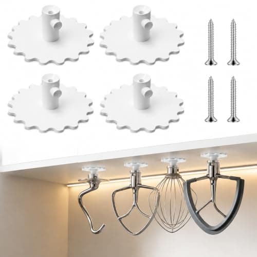4 Pack Stand Mixer Attachment Holders for Kitchenaid Mixer Accessories Compatible with Kitchenaid Mixer Accessories,Flex Edge Beater, Flat Beater, Dough Hooks and Wire Whip Organizer