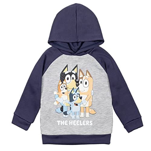 Bluey Mom Bingo Toddler Boys Fleece Hoodie Grey/Navy 2T
