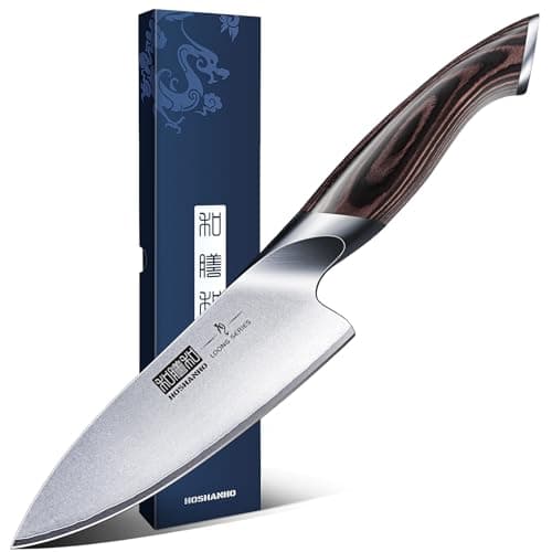 HOSHANHO 6 inch Kitchen Knife in Japanese High Carbon Steel, Professional High-Class Chef's Knife, Non-slip Ultra Sharp Cooking Knives with Ergonomic Handle