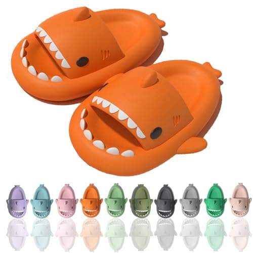 sharllen Shark Sandals Slides for Women Men Cute Novelty Cartoon Anti-Slip Open Toe Slides Summer Lightweight Shark Sandals