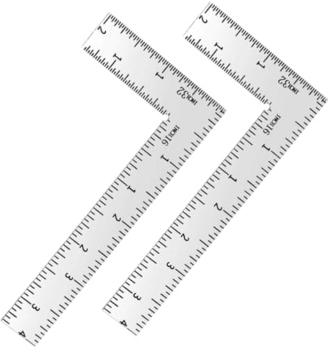 2 Pcs Right Angle Ruler, Stainless Steel L Square Ruler,