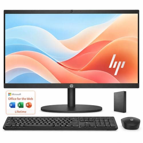 HP 22" FHD All-in-One Desktop Computer • 16GB DDR5 RAM • 512GB External and 128GB UFS Storage • The New Version for Everyday Efficency • Intel Processor N200 • Office 365 for the Web • Black