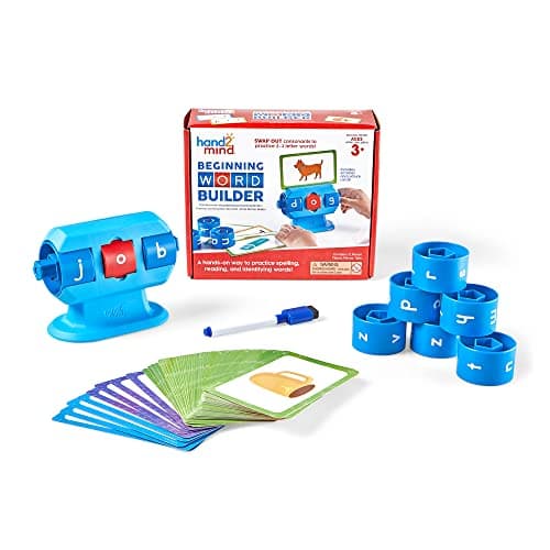 hand2mind Beginning Word Builder, CVC Word Games, Spelling Toys for Kids 3-5, Learning How to Read, Sight Words Flash Cards, Kindergarten Learning Activities, Science of Reading Manipulatives