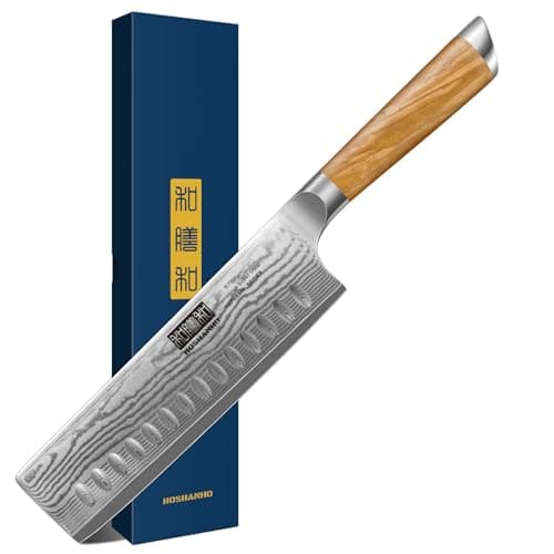 HOSHANHO Damascus Nakiri Knife 6.5", Sharp Kitchen Knife for Vegetables