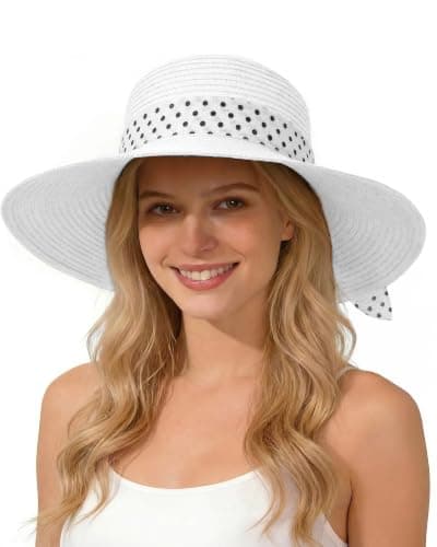 Sun Beach Straw Hats for Women, Summer Wide Brim Hat