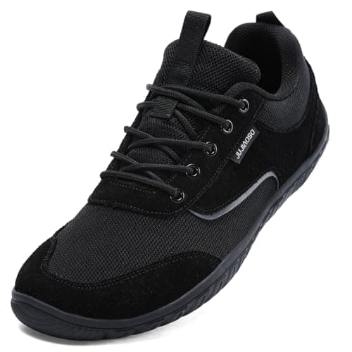 JUJIAOSO Unisex Wide Barefoot Shoes for Men Women Outdoor | Zero Drop | Wide Width Fashion Sneaker Minimalist Walking Shoes(Black,Women 11/Men 10)