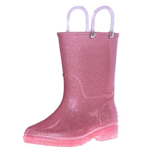 Wildkin Rain Boots for Kids, Size 13, Pink Glitter