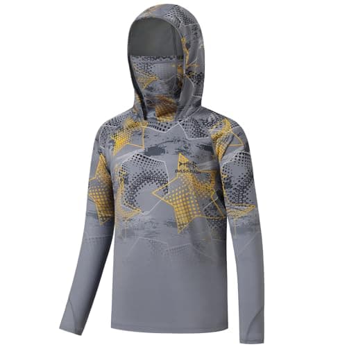 Bassdash Youth UPF 50+ Hooded Shirts with Mask UV Neck Gaiter Sun Protection Long Sleeve T Shirt for Fishing Swim
