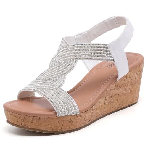 Ruiee Womens Wide Width Wedge Sandals. 258012 WT 7.5