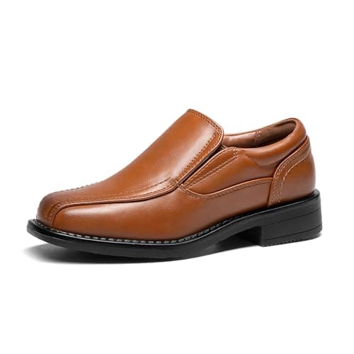 Bruno Marc Boy's SBOX225K Dress Shoes Slip-On Loafer Wedding Shoes, Brown, Size 13 Little_Kid